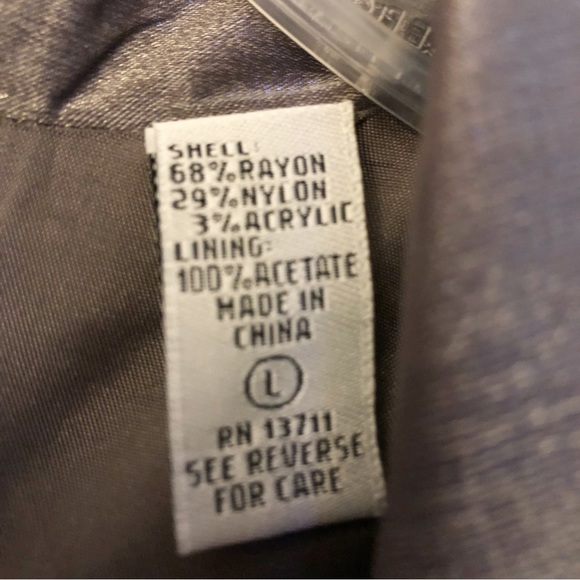 Vintage Valerie Stevens Shimmering Pewter Gray Evening Jacket L - Picture 7 of 7